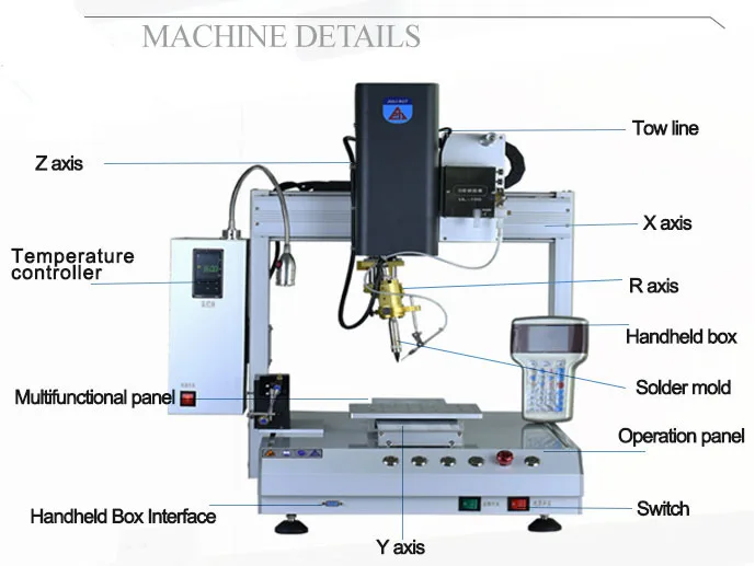 High production universal desktop 3-axis 4-axis soldering robot high efficiency automatic pcb soldering robot soldering tin