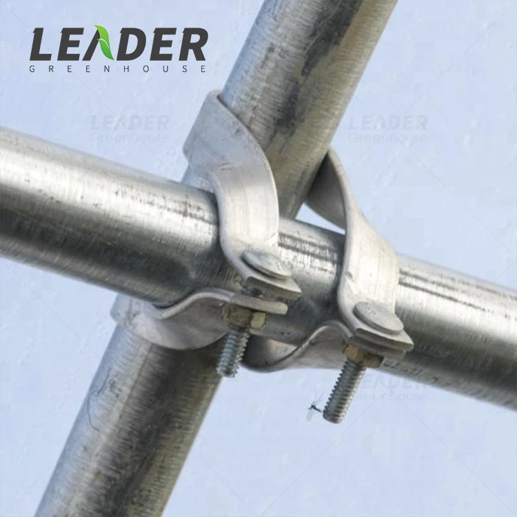 China Greenhouse Frame Accessories Standard Cross-Connector Purlin Bracket U-Sharp Anti-Wind Purlin Clamp Bolts Included