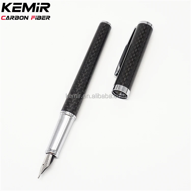 
Luxury Real Carbon fiber Fountain pen with Customized LOGO service 