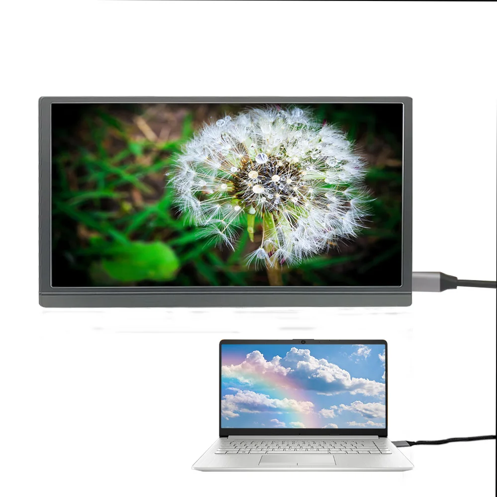 15.6inch 1080P IPS computer monitor portable monitor for laptop screen extender for computer phone laptop with TYPE-C HDMI ports