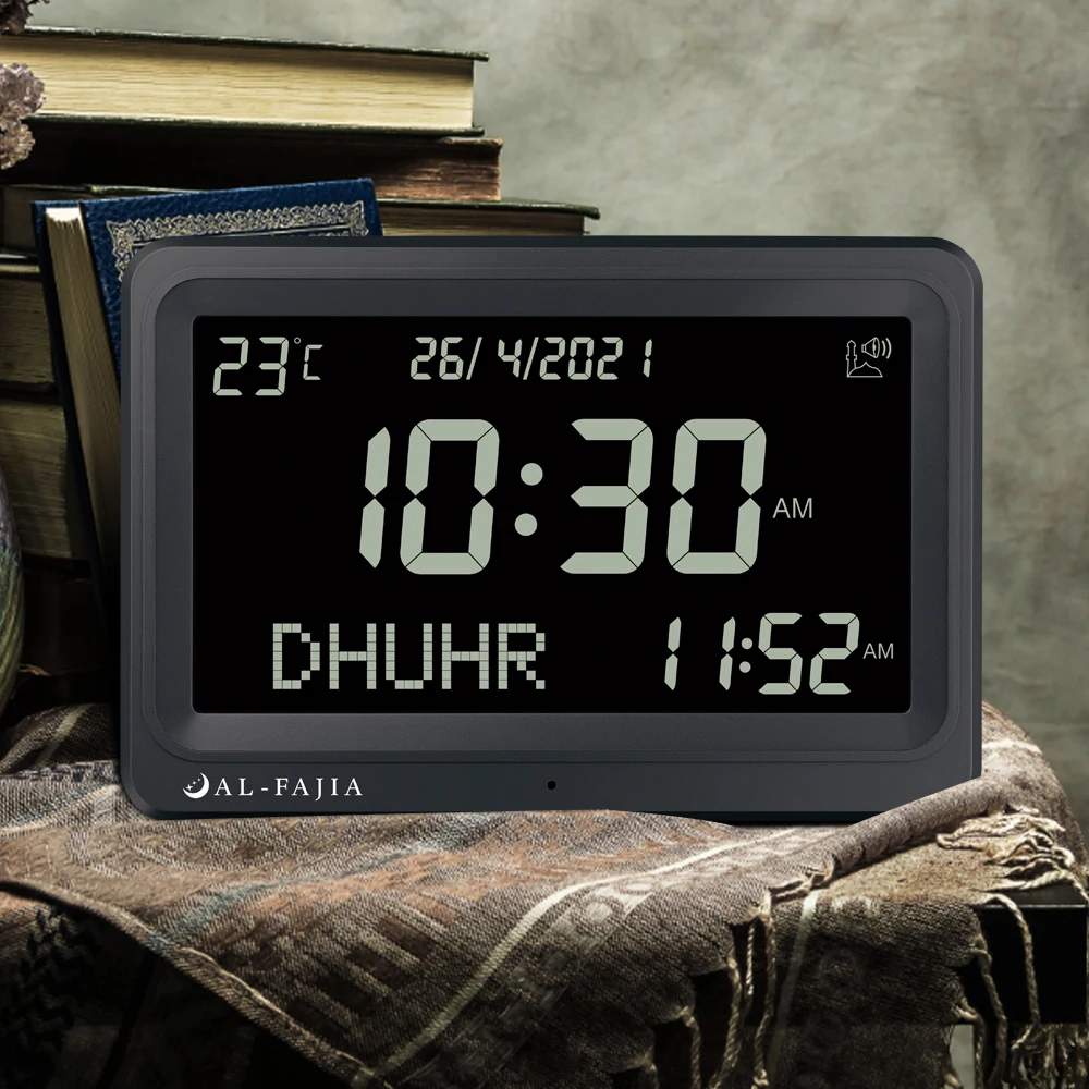 Настольные настенные часы Fajr с будильником для мечети подарок на Рамадан мусульманские календарем Hijri время молитвы в