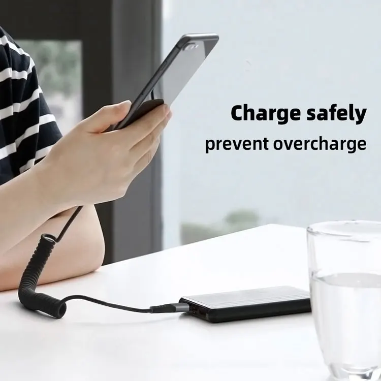 new products 2022 Factory Custom 1.5m 8 Pin To Usb Data Cable Line 2.4a Phone Charging Spring Cable Line