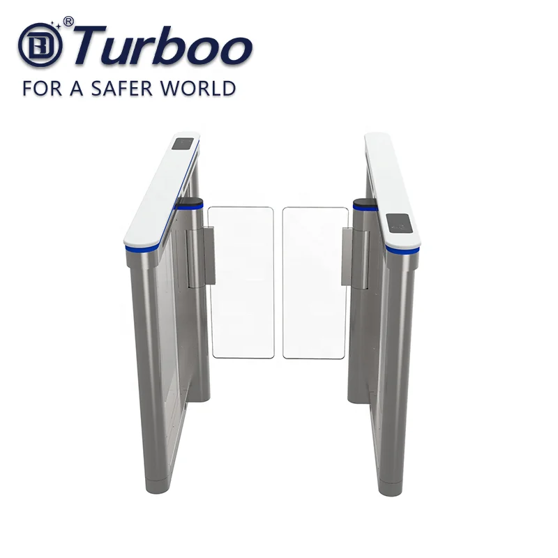 High security fully automatic optical pedestrian access control swing turnstile barrier speed gates for banks and hotels
