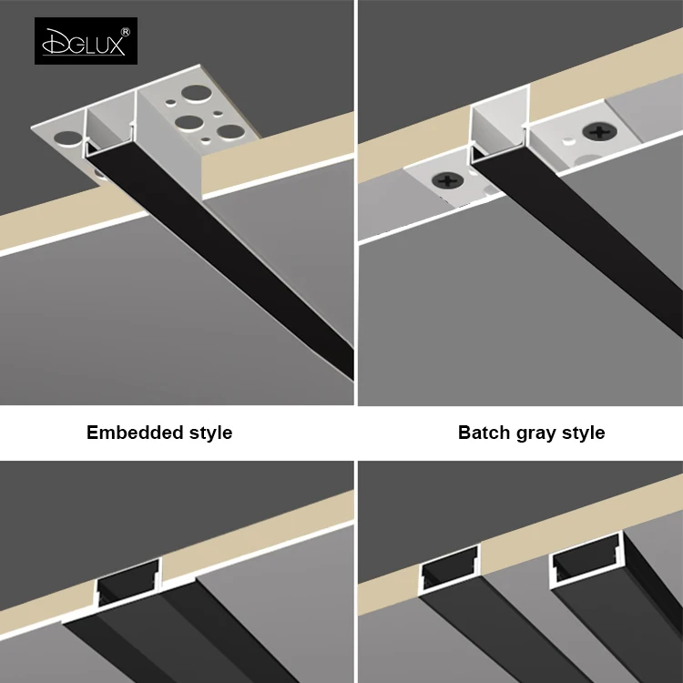 DGLUX U-Shaped Groove Exposed Shell Channel Led Strip Linear Lighting Aluminum Extruded Led Profile