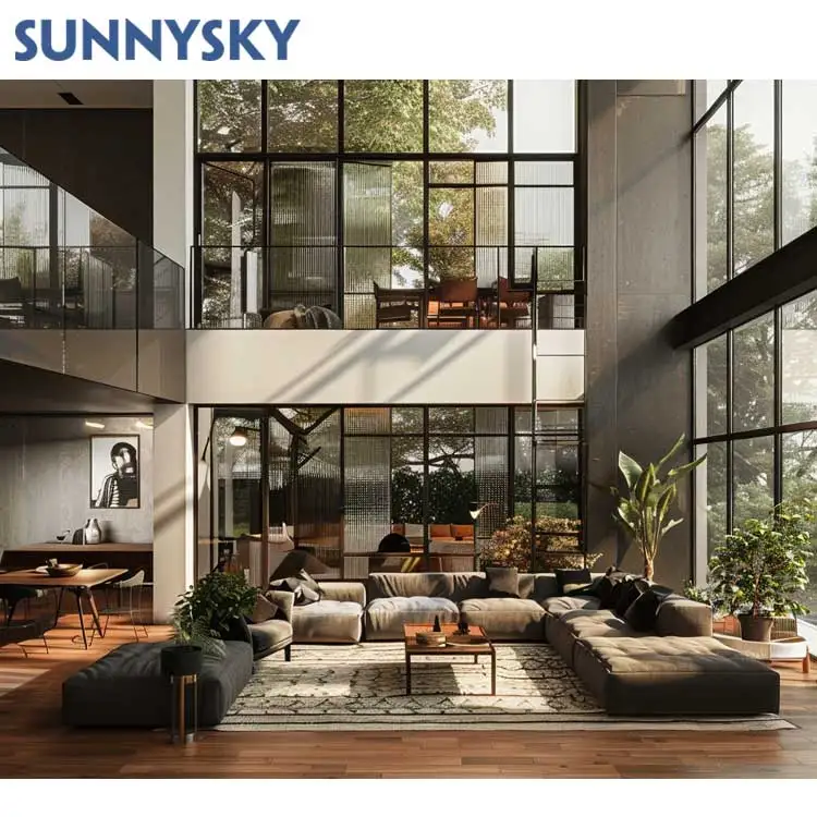 Sunnysky NFRC Large Windows Glass Big Picture Window Panoramic Window Floor To Ceiling Fixed Window