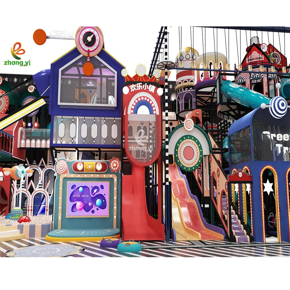 China Manufacturer high quality Indoor Playground Equipment customized theme Plastic Indoor Playground with big slide