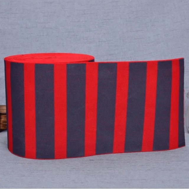 High quality jacquard ribbon red and black stripe webbing for sports clothes