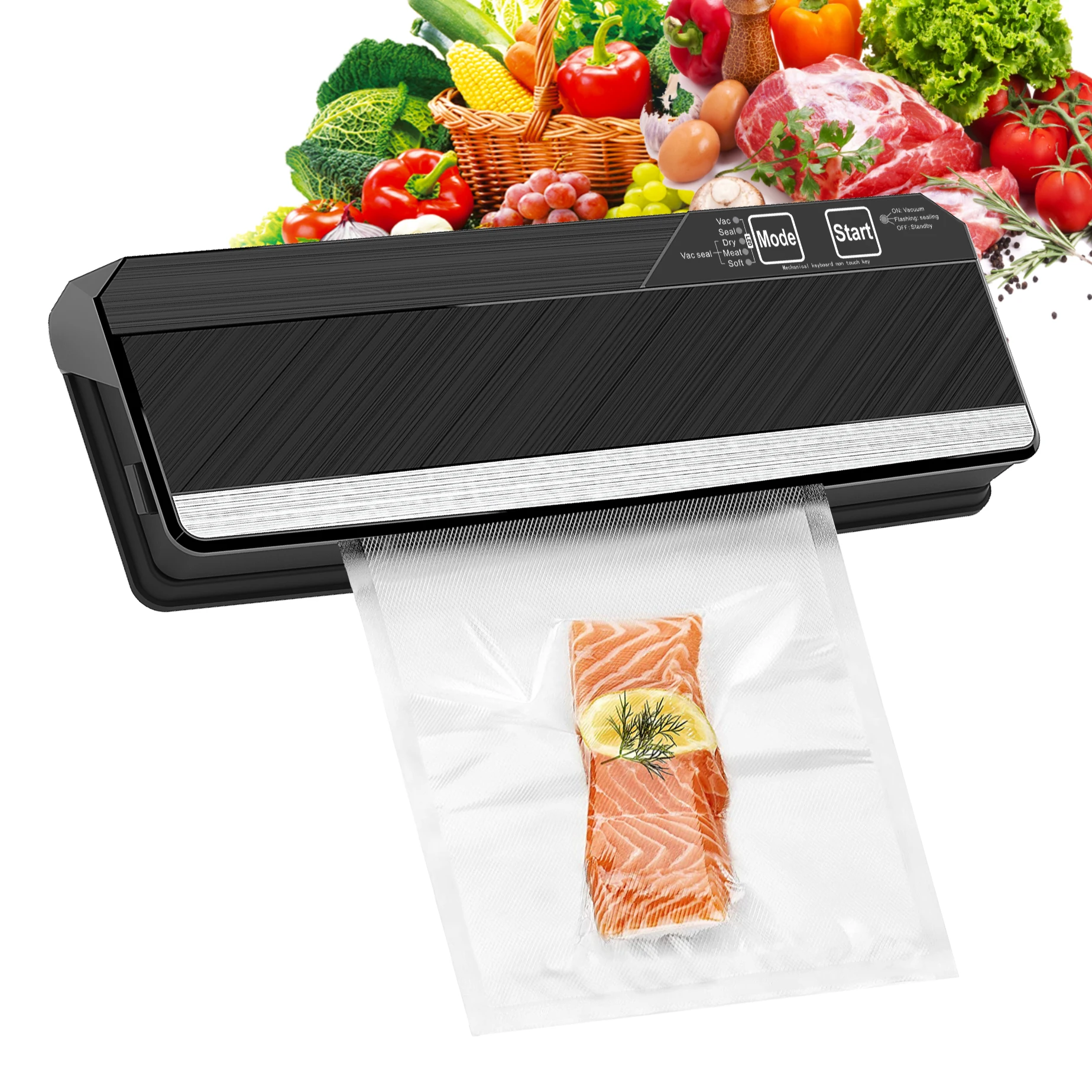 Household Automatic Kitchen Food Vacuum Sealer With Bag