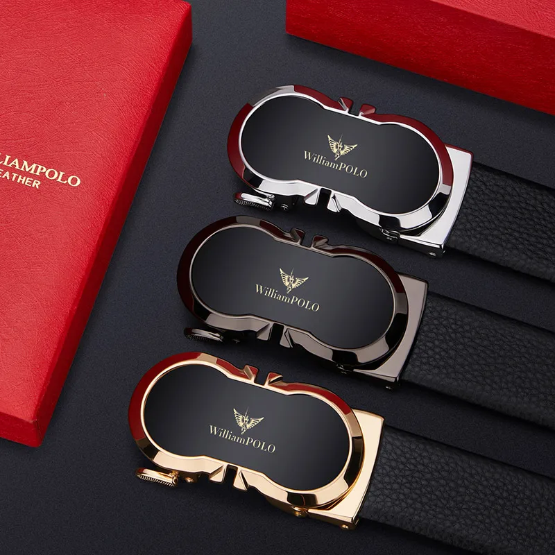 Автоматическая пряжка оптовая продажа ремень завод натуральная кожа мужской черный бизнес тренд ремень