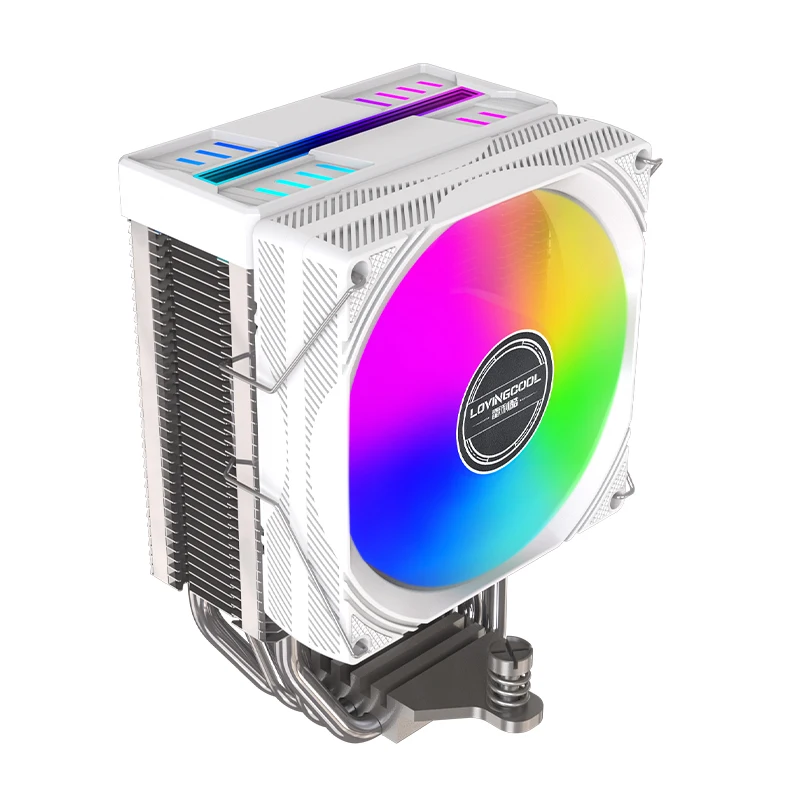 Lovingcool Factory Price 4 Copper Heat Pipes 90mm Cooler Fan RGB Gaming CPU Cooler with LED Light Function for PC Air Cooling