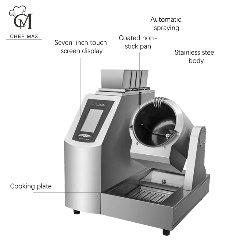 CHEFMAX Commercial 12000W Custom Automatic Wok Cooking Machine Mixer Cook Stir Machine