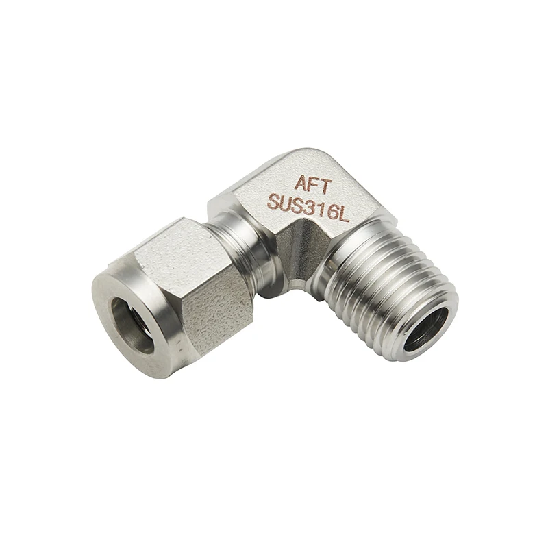Stainless steel elbow double ferrule fittings SS316 NPT stainless steel tube fitting