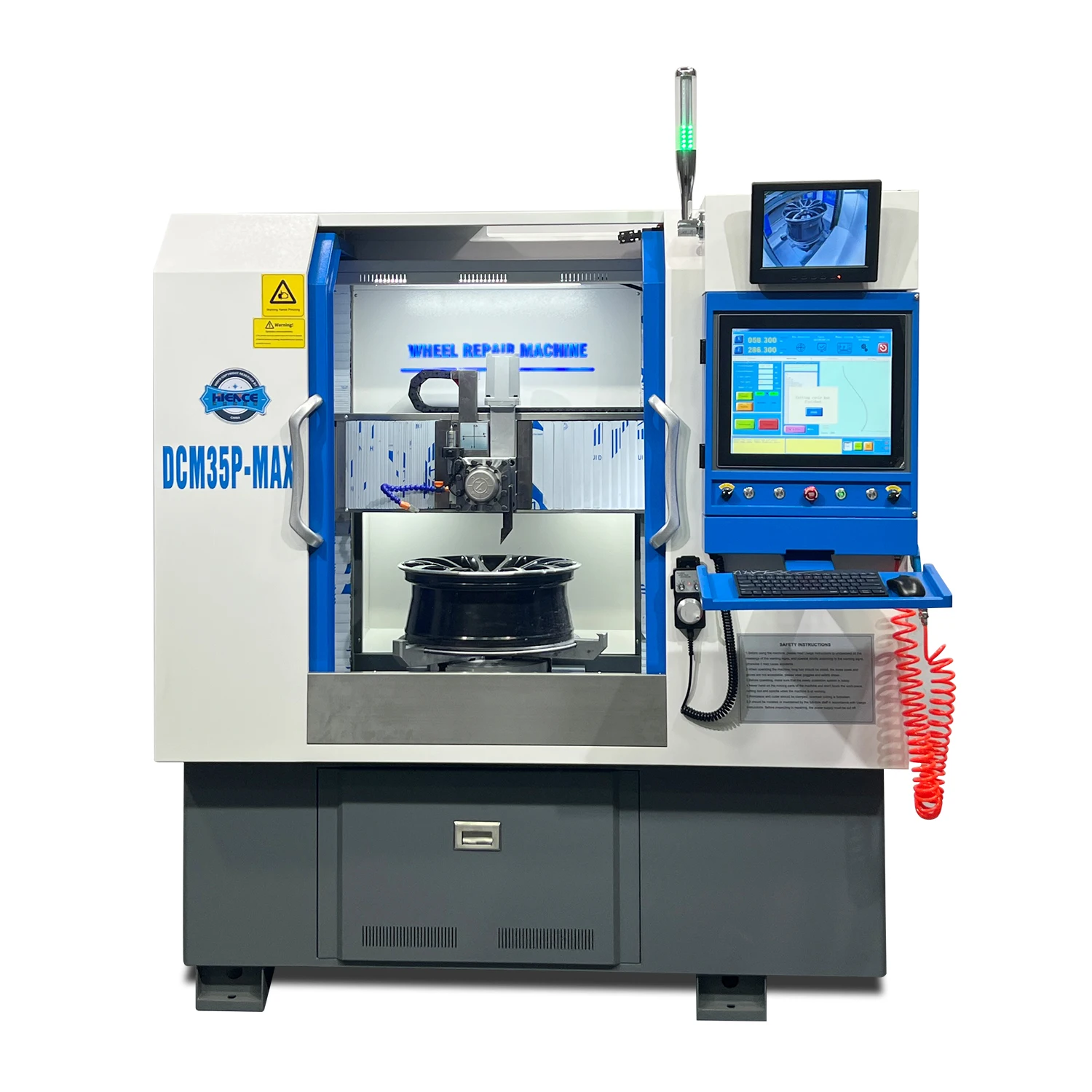 Automatic diamond cut alloy wheel repair machine polishing rim repair car rim machine lathe DCM35P-MAX