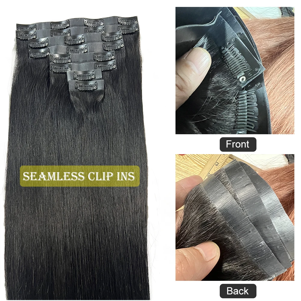 Showjarlly Factory Direct Price 100 Premium Hair Clip Ins Seamless Weft Clip in Real Human Hair Extension