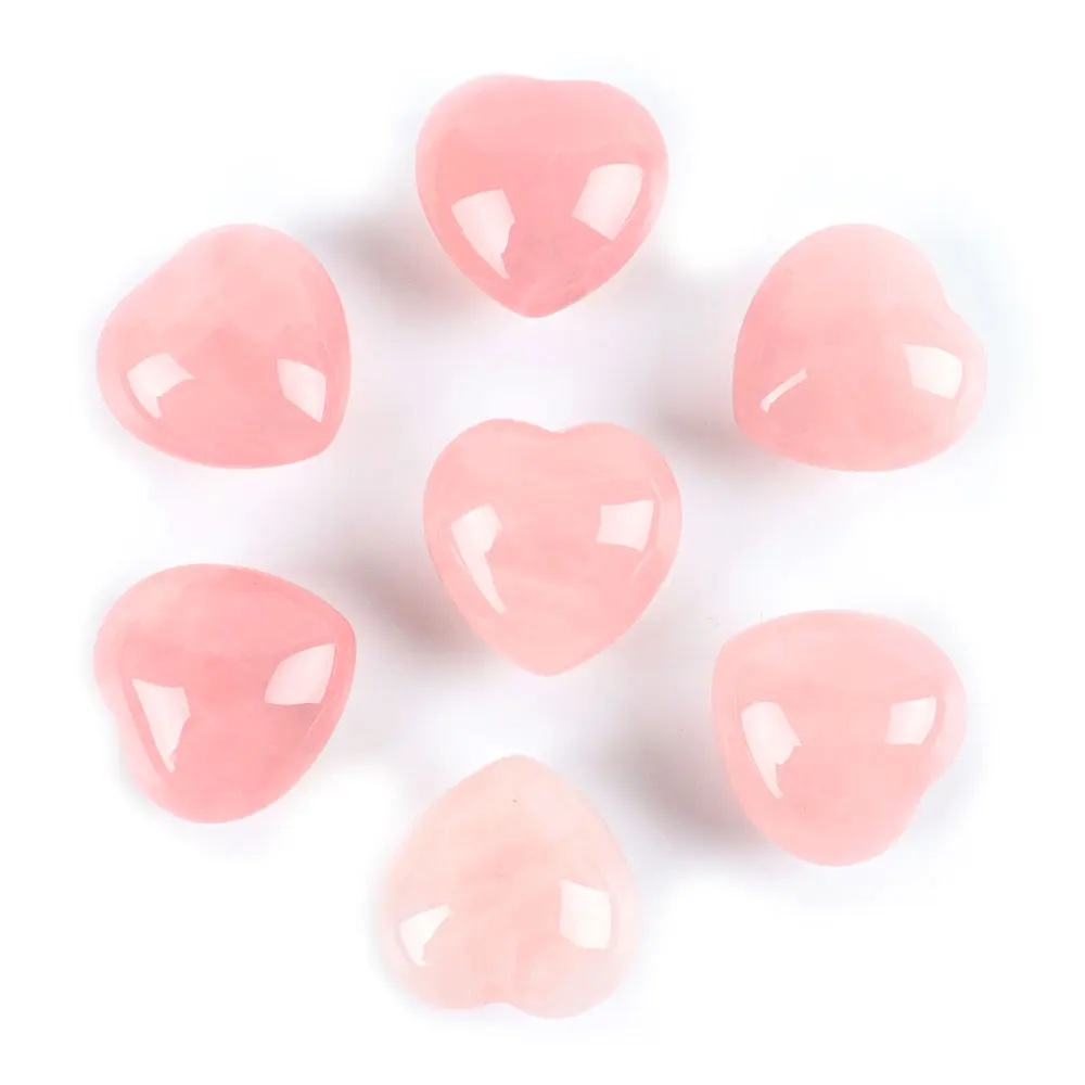 Natural Crystals Healing Stones Rose Quartz Heart Shaped Crystal for Sale