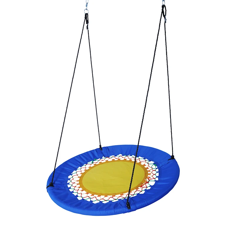 Quality Multi-Color Tree Saucer Swing Kid Hanging Platform Fabric Hammock Round Nest Saucer Tree Swing With Rope For Children
