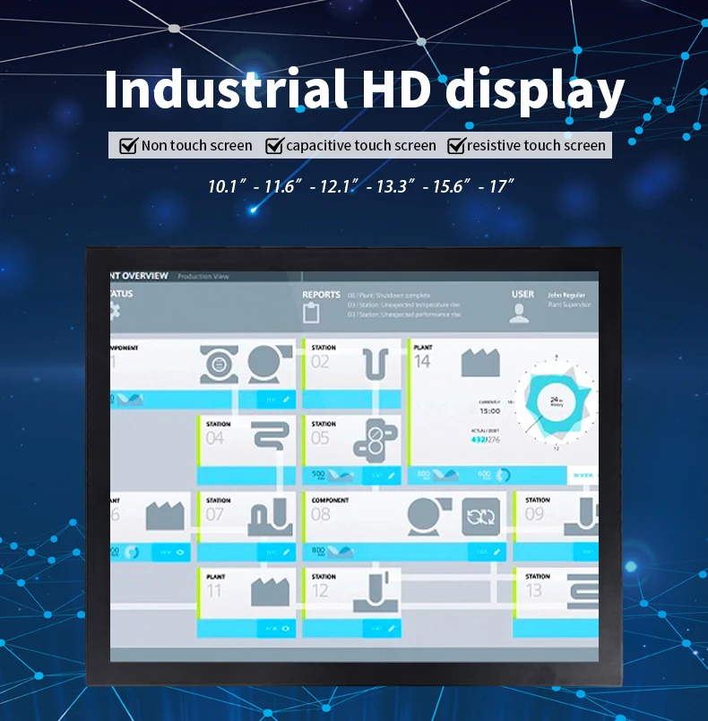 10.1Inch resistive interactive touch screen monitor computer industrial panel pc industrial cnc 17 inch capacitive touch monitor