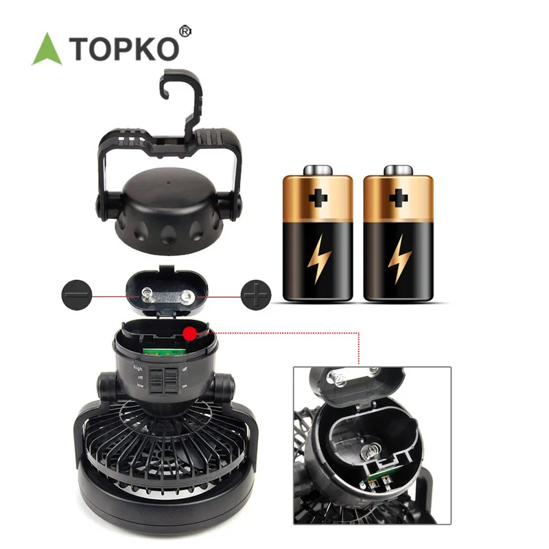 TOPKO Оптовая продажа Новый 18 светодиодный фонарь для кемпинга удобный ультрауличный палатки можно повесить вентилятор с