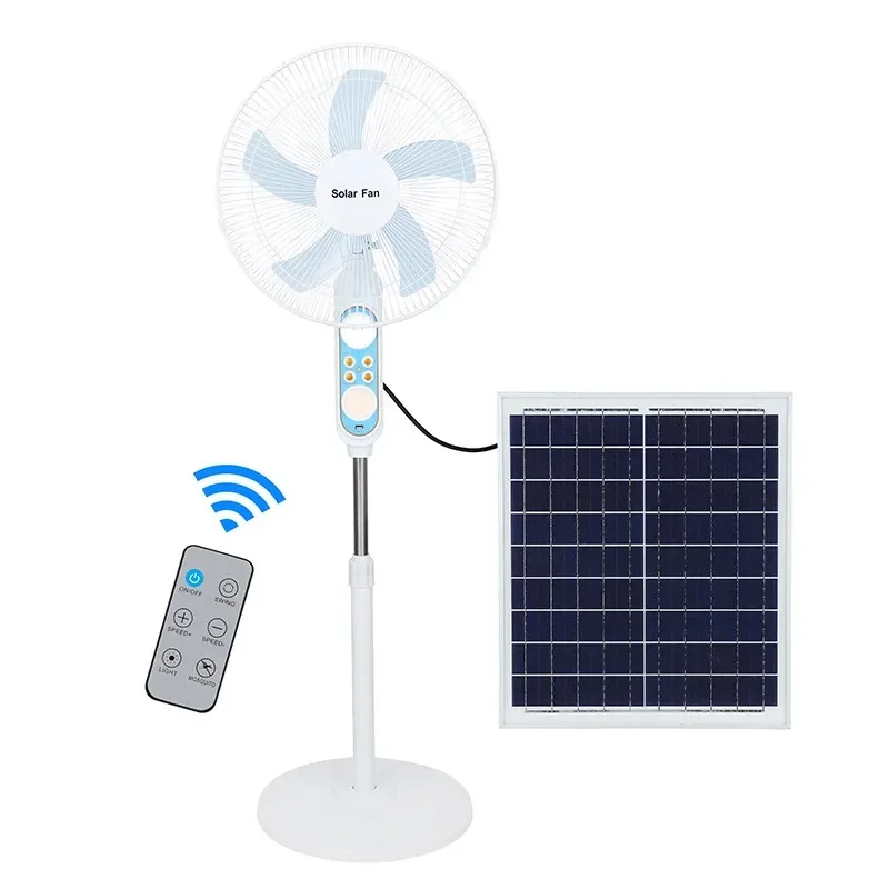 Project direct sales solar rechargeable fan solar power stand fan with remote control for outdoor