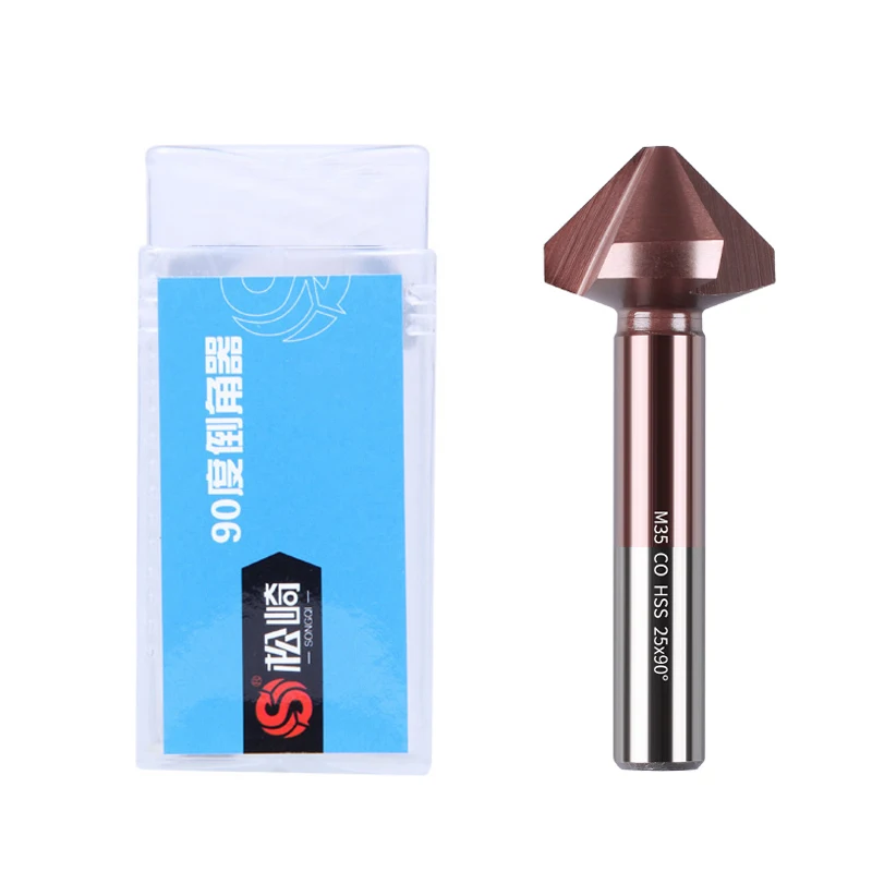 20.5mm 3 Flute 90 Degree HSS M35 Cobalt Countersink Chamfering Tool Drill Bits for Stainless Steel Aluminum Alloy