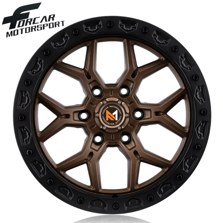 6 Holes Brown Black Lock Ring T6061 Passenger Car Forged Alloy Wheels For Sale