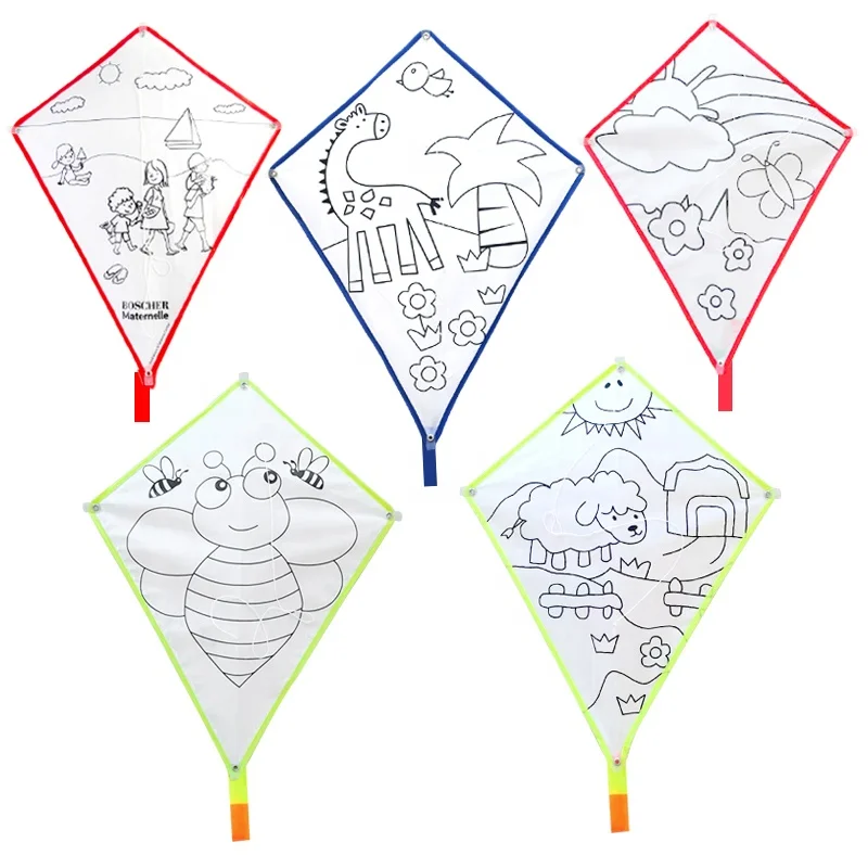 OEM Kites One Color printing DIY  kids kite  paper  Drawing   teaching Commercial kite
