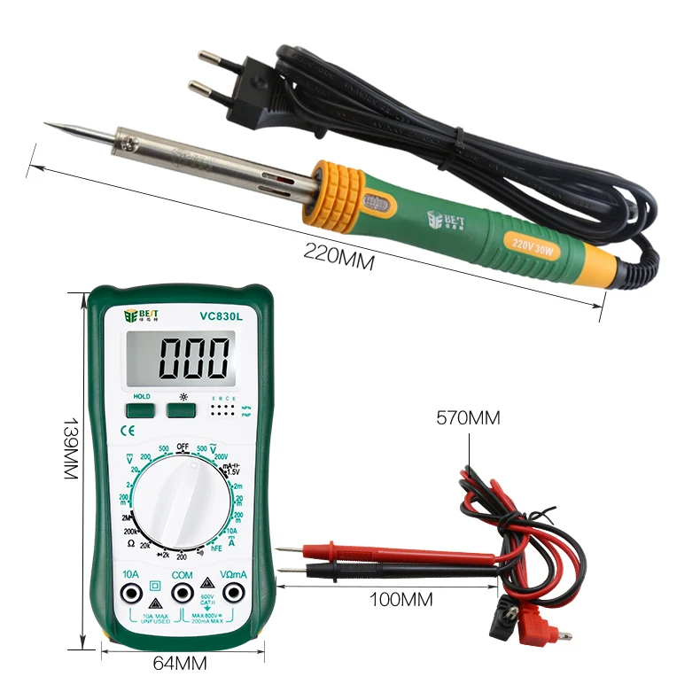 New Multifunctional Mobile Phone And Laptop Repairing Tools Kit with Soldering Iron Multimeter
