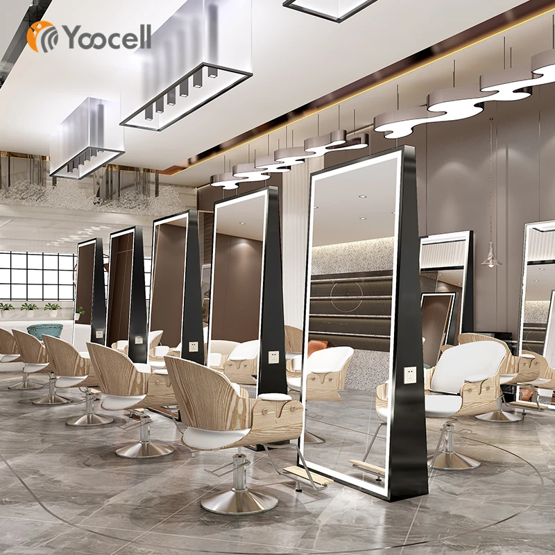 Yoocell лидер продаж; Оптовая продажа; Ремесло парикмахерские зеркала пола станции с радостью изготовим дизайн для салона красоты