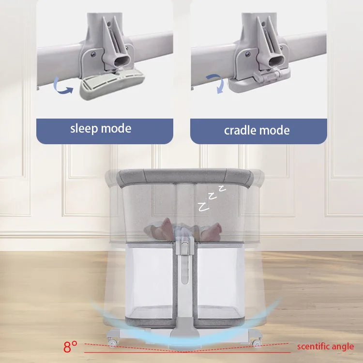 Customized attractive durable 3 in 1 swing baby rocking bed bedside bassinet