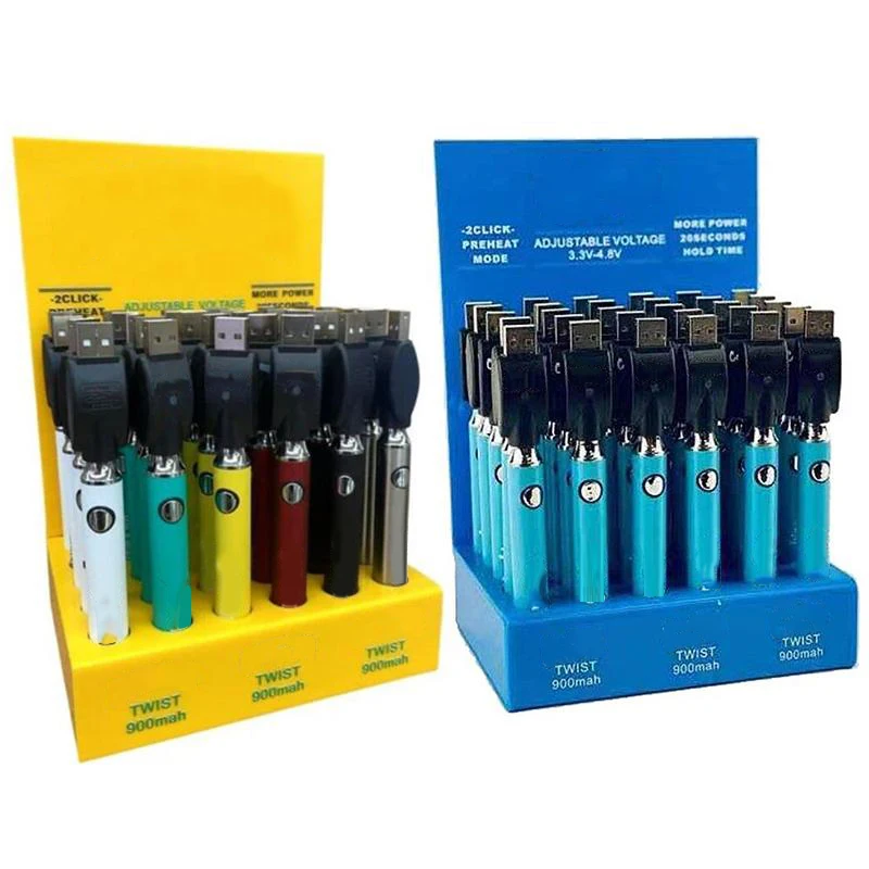 Популярная батарея 510 резьба 900 мач CBD картридж вейп ручка предварительное нагревание напряжение регулируемая батарея для вейпа ручка