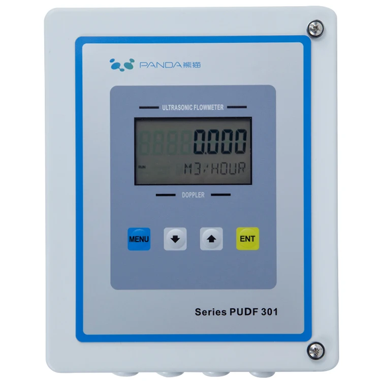 Doppler Ultrasonic PUDF 301 or 305 Clamp-on Doppler Ultrasonic Flow MeterRS485/Pulse/Relay/Data Storage Wall