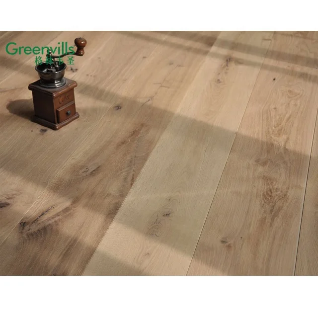 Oak wood hardwood plank high gloss wood flooring for hotel instead of laminate flooring