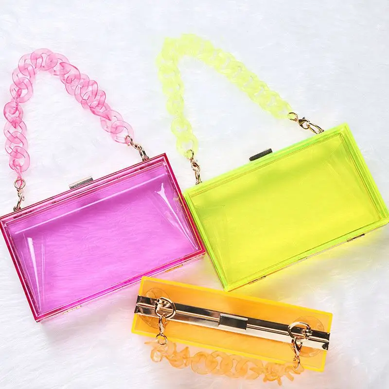 
Оптовая продажа, лето 2021, женский прозрачный кошелек в коробке, сумка через плечо, модная женская прозрачная акриловая вечерняя сумка-клатч 