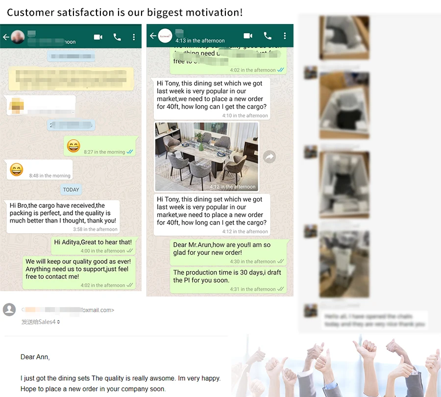 Home Dining Room Furniture Set Dinner Table Restaurant Rectangular Marble Stone Top Dining Table Set 6 Seater