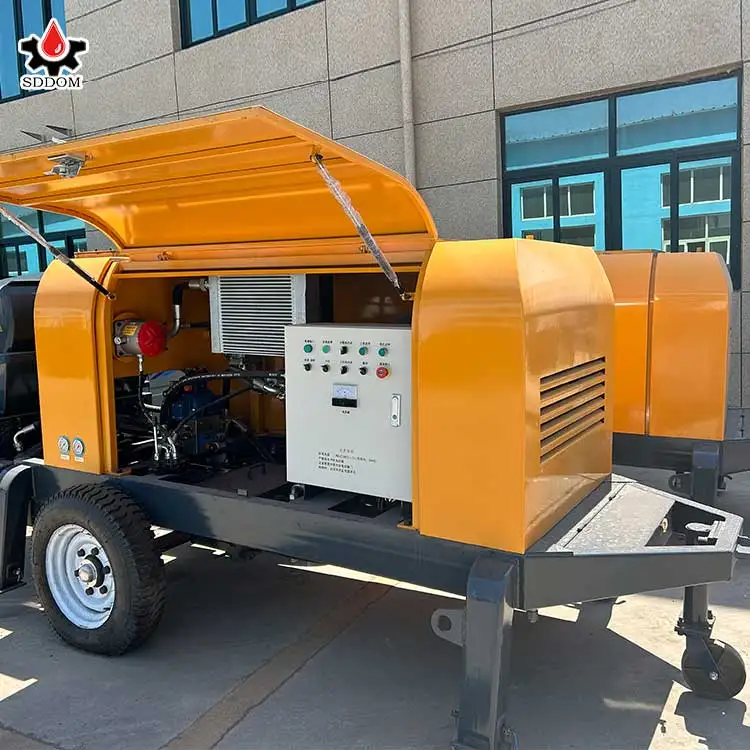 SDDOM Brand Factory Supplier 10-80 M3/h diesel or Electric Portable Small Mobile Concrete Pump Trailer