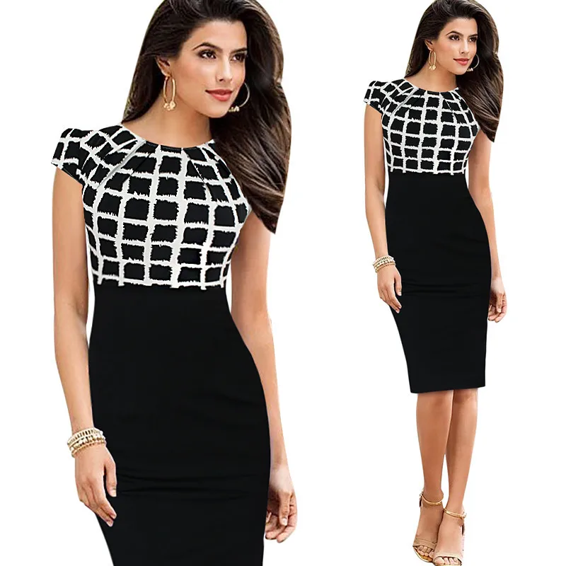 Z91652A Contrast business woman dress formal ladies office wear dresses dress