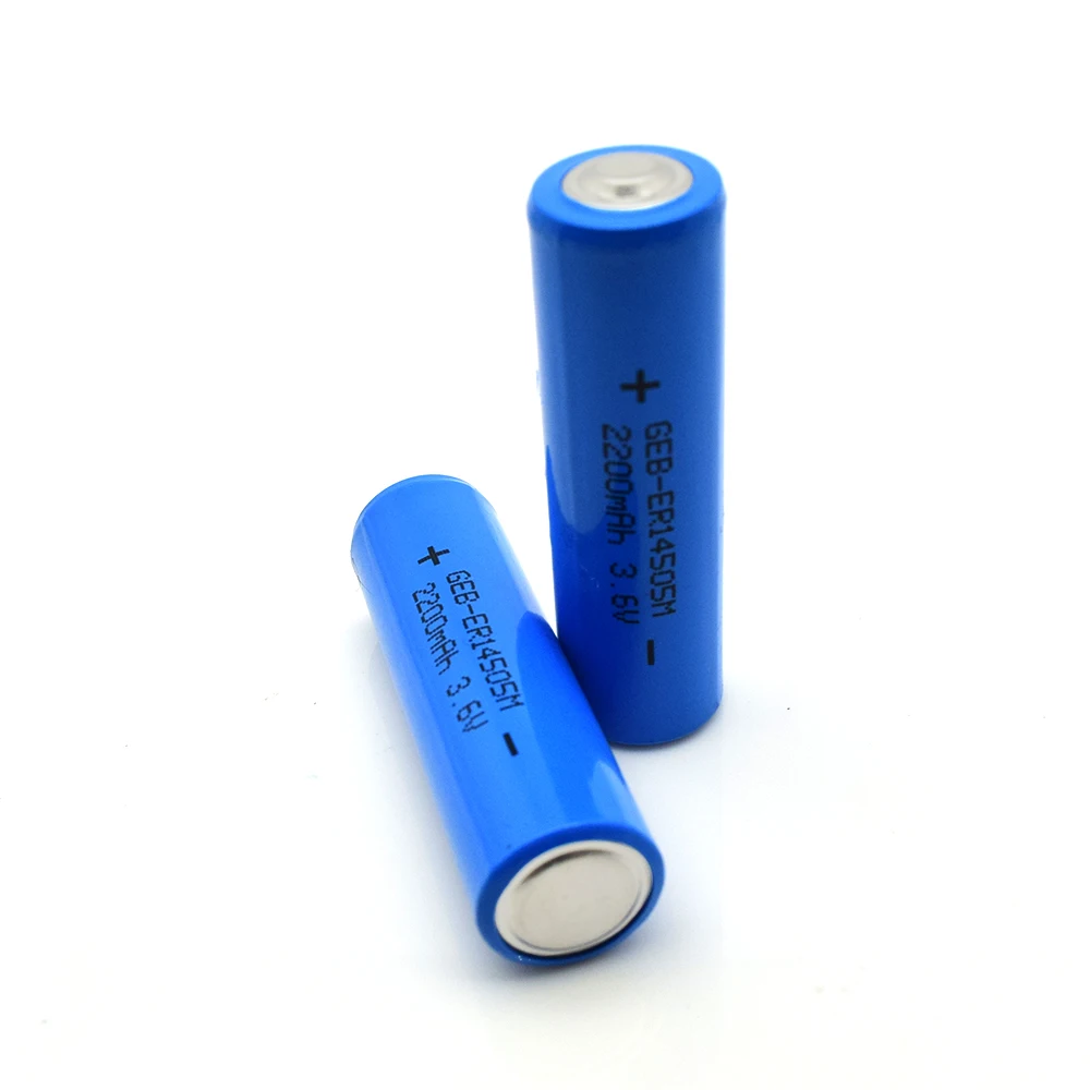 ER14505M 2200mAh 3.6v AA size Li-ion Lithium cylindrica Disposable non-rechargeable Li-SOCI2 Battery