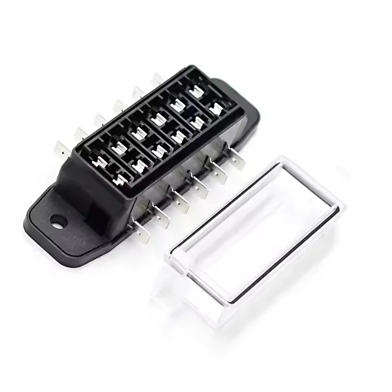 DC 6Way 12V Standard Circuit Car Fuse Box Electrical Waterproof RV Auto Blade Fuse Block with Cover for Boat