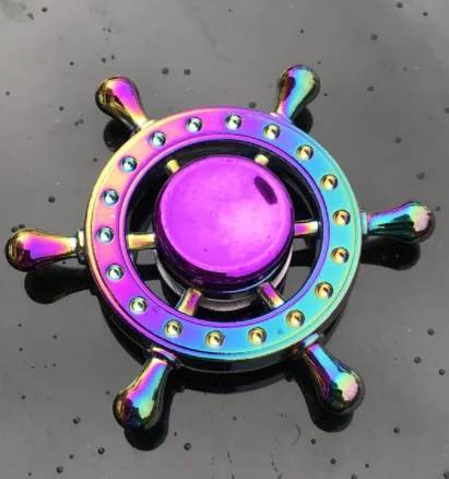 Great metal fidgets spinner Silver Spinning Hot gyro bowl for Child Print Spinning Top Metal gyro