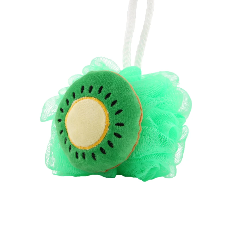 Cute Fruit Bath Shower Sponge Pouf Loofahs Mesh Shower Ball Colorful Cartoon Bath Flower for Kids