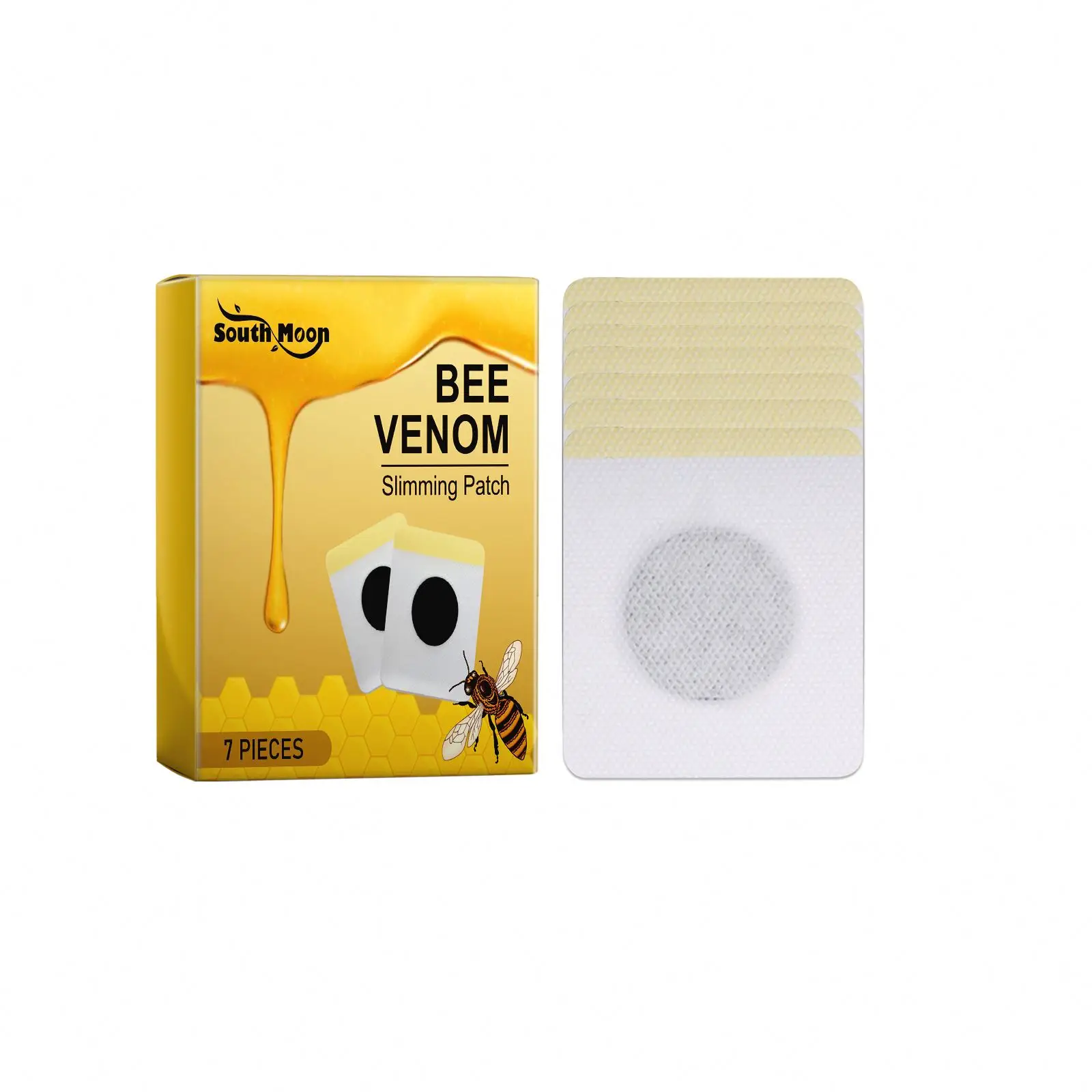 South Moon 7 Pcs Pack Bee Venom Weight Loss Body Slimming Patch Belly Waist Arm Thigh Fat Reducing Shaping Patches