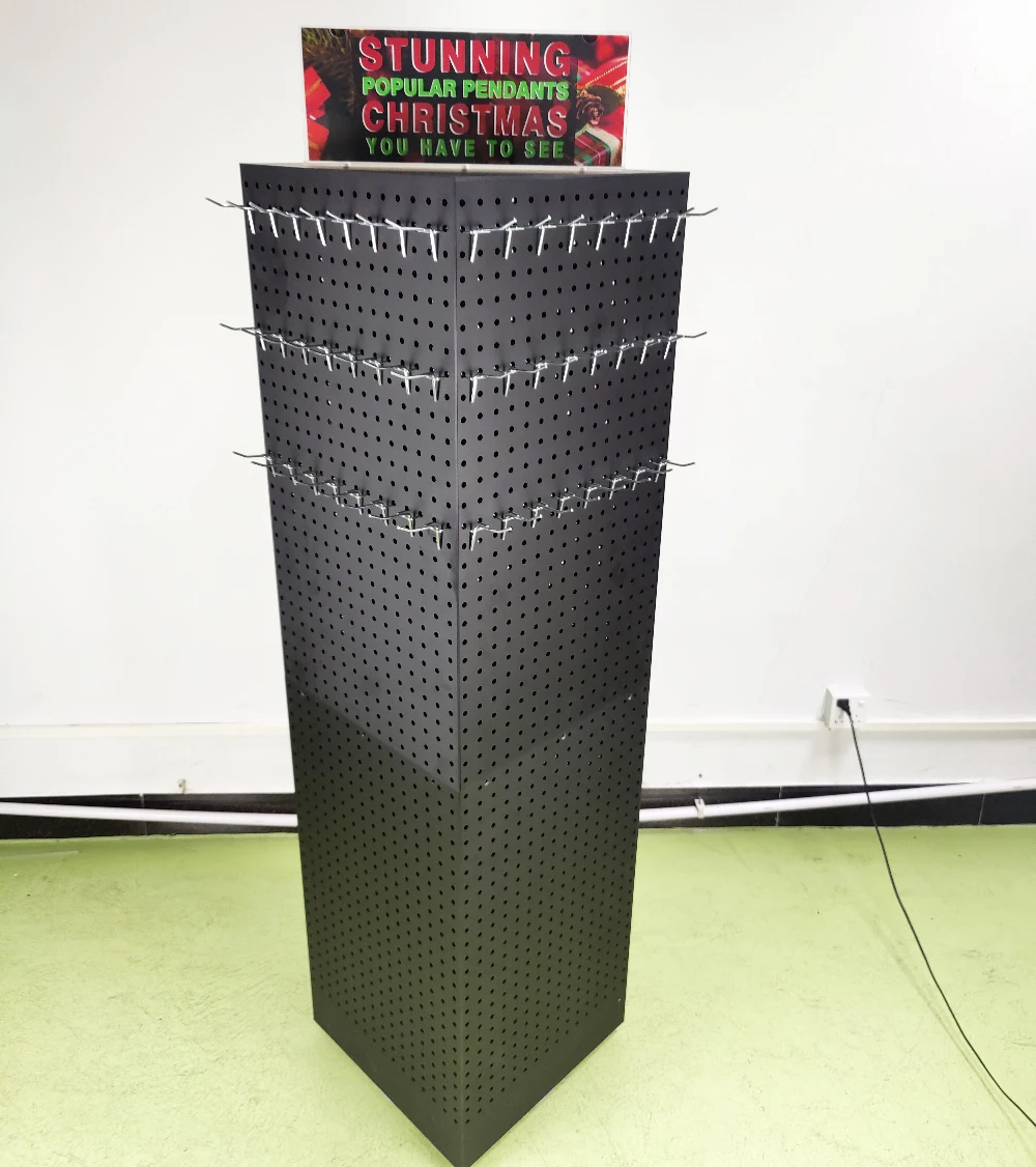 Pegboard Rotating Display Stand 4 Sided Spinning Peg Board Displays Earring Display Stands Craft Rack Holder for Retail Floor