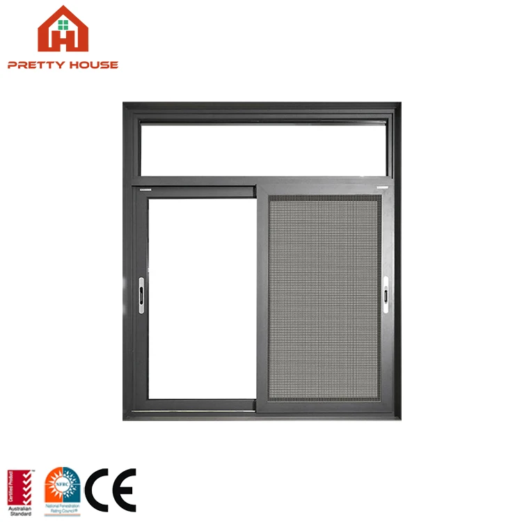 NFRC AS2047 standard affordable aluminium 2 panel sliding glass window for sale