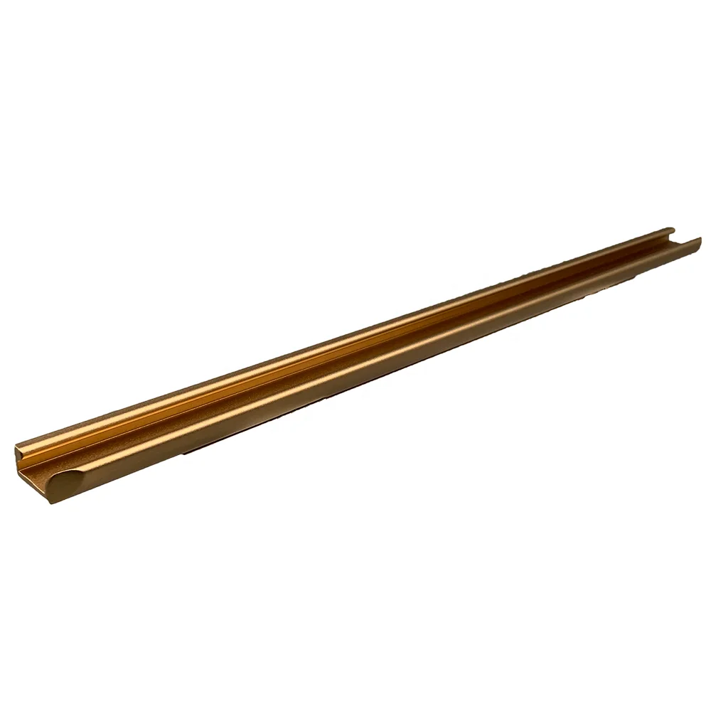 Customized length gold aluminum long wardrobe handle furniture hardware pull handle brass metal drawer knob