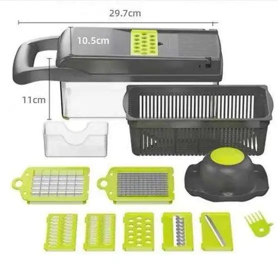 2024 Hot Sale 16-In-1 Multifunctional Kitchen Accessories Abs Fruit And Vegetable Cutter With Transparent Container