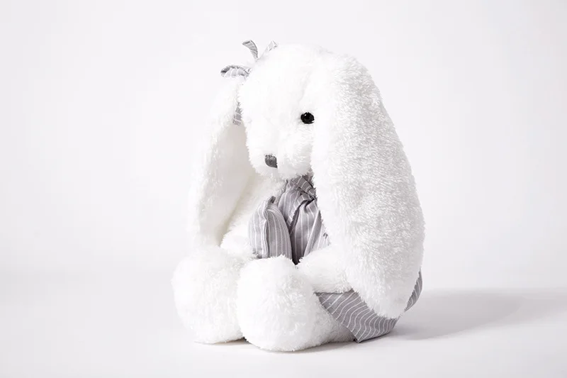 Custom super soft white stuffed animal plush toys bunny with long ears
