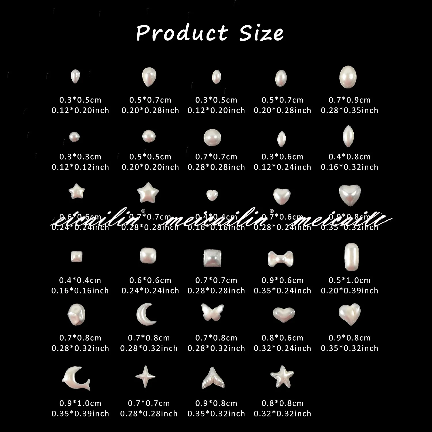 Beauty Nail Art Accessories High Bright Nail Flat Pearl Round Mixed Colorful DIY Jewelry For Nail Art Decoration