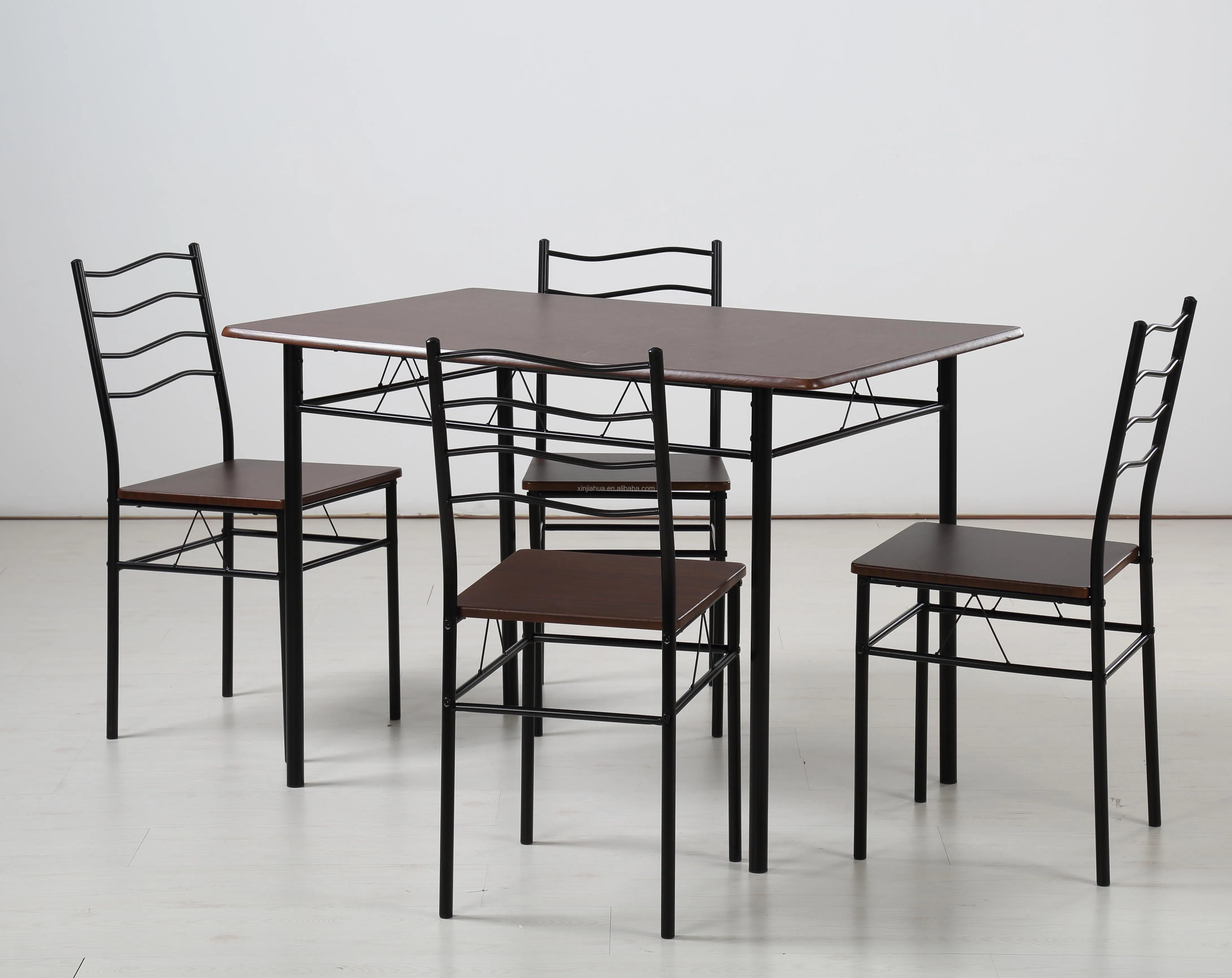 Современные столовые наборы JUSTHOME для дома и ресторана, деревянный обеденный стол и 4 стула