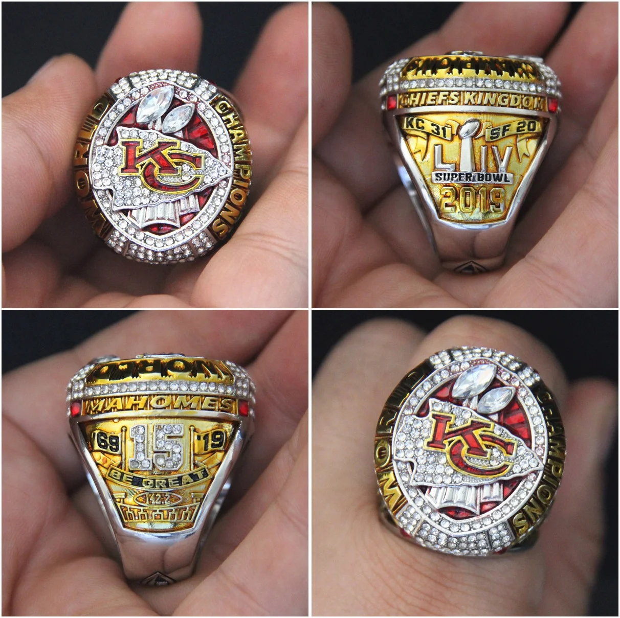 Linghu Custom 54th Super Bowl кольца для футбола в подарочной коробке 2019-2020 НФЛ команды Канзас-Сити кольцо чемпионата кельсе
