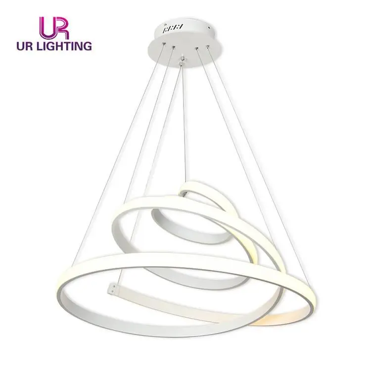 
Wholesale Living Room Hall Modern Iron Annular Acrylic Aluminum Chandelier Led Light 